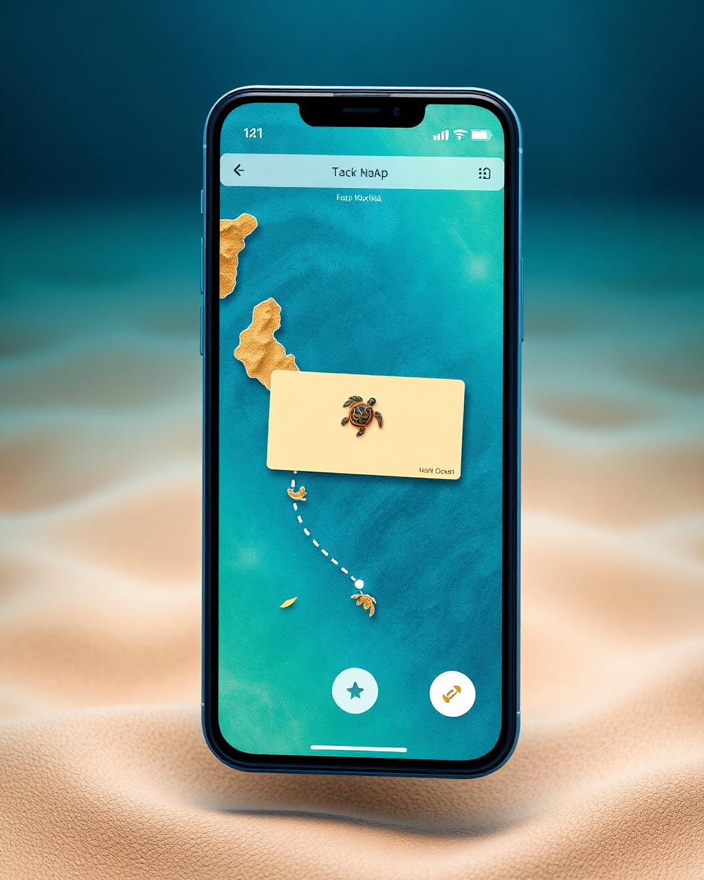 Aperçu de l'application Kidanimo : carte d'aventure et suivi de la tortue